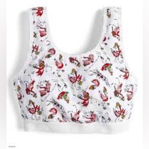 TomboyX Essentials Soft Bra in Flamingos Print, size Large